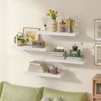 4/8pcs Floating Shelves Bathroom Storage 15.8 Inch Rustic Wood Wall Mounted Decor