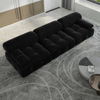 104" Minimalist Modular Sectional Sofas Modern Velvet Convertible Couches 3 Seats