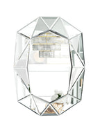 Stylish Irregular Silver Glass Wall Mirror with Beveled Diamond Edge Accents