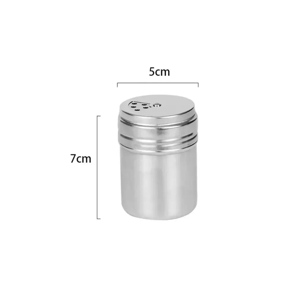 Multi-purpose Stainless Steel Seasoning Jar Salt Sugar Bottle Rotating Cover