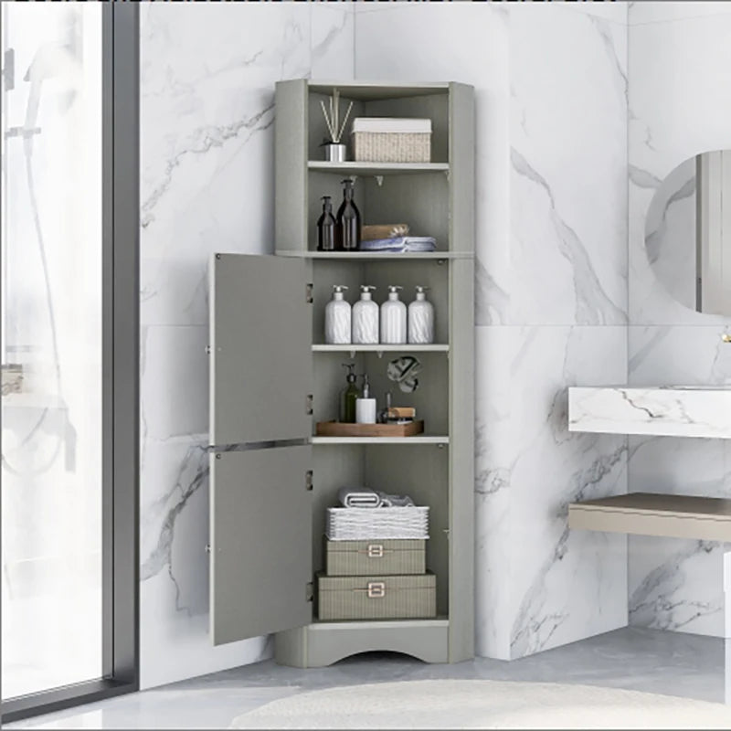 3Colors Tall Bathroom Corner Cabinet,