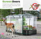 BestsellerRaised Garden Bed with Cover Galvanized Oval Planter Garden Box
