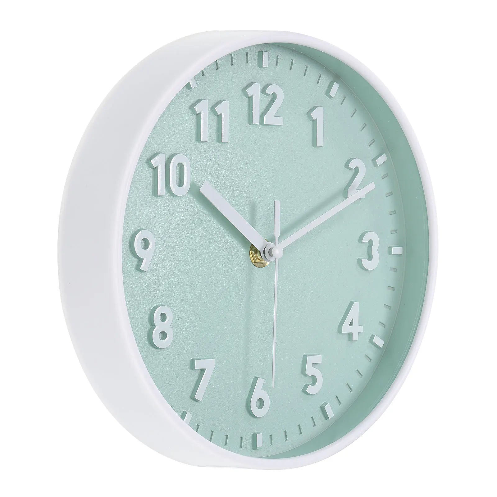 8 Inch Wall Clock 3D Number Quartz Battery Operated Silent Non-Ticking