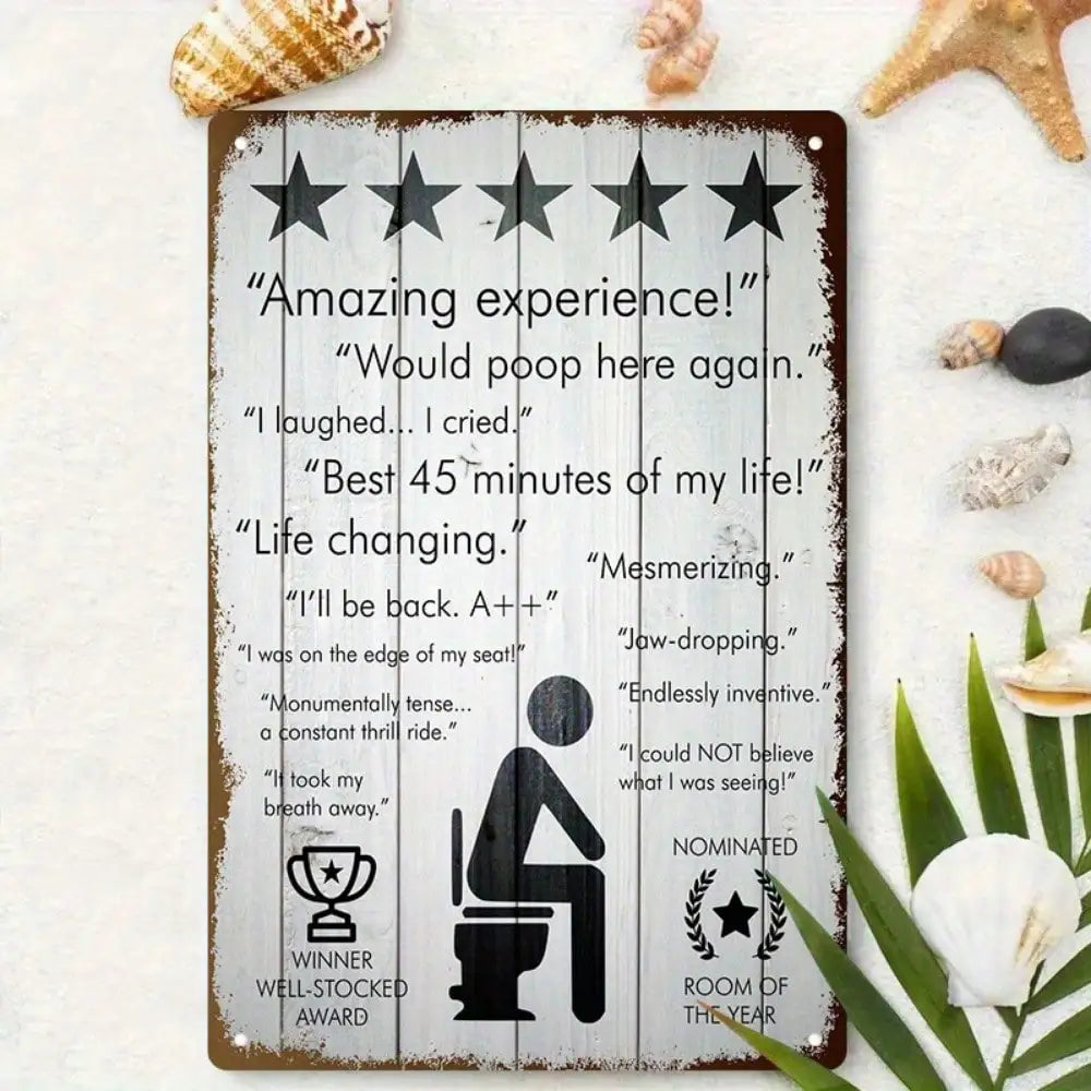 1PC Tin Sign 5-Star Bathroom