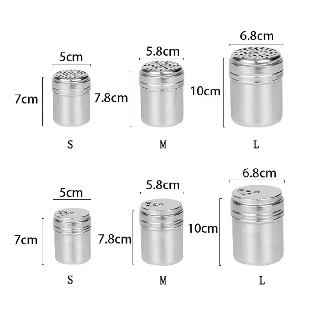 Multi-purpose Stainless Steel Seasoning Jar Salt Sugar Bottle Rotating Cover