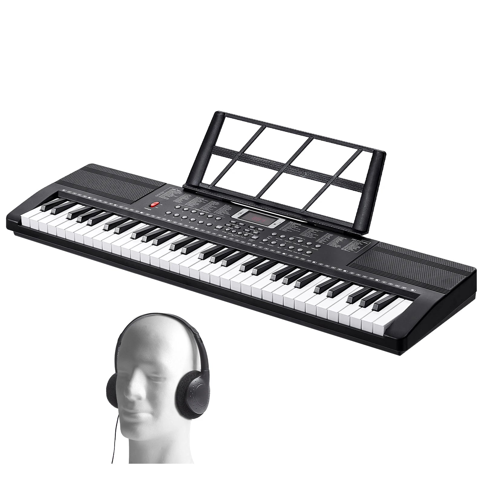 SucceBuy 61 Key Digital Keyboard Piano Electric Portable Piano 200 Tones 200 Rhythms or 600 Tones 500 Rhythms for Beginner Use
