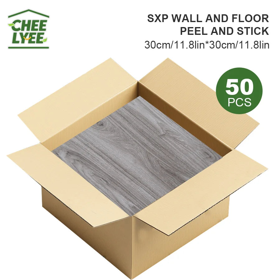 50pcs SXP Floor Sticker Peel and Stick 11.81x11.81in Self adhesive Wall Stickers Easy DIY 1.5mm thick Applies to any indoor