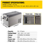 20L 22L 35L 45L 55L Car Refrigerator Mini Fridge Freezer Portable Compressor Cooler DC 110-240V Ice Box for Camping