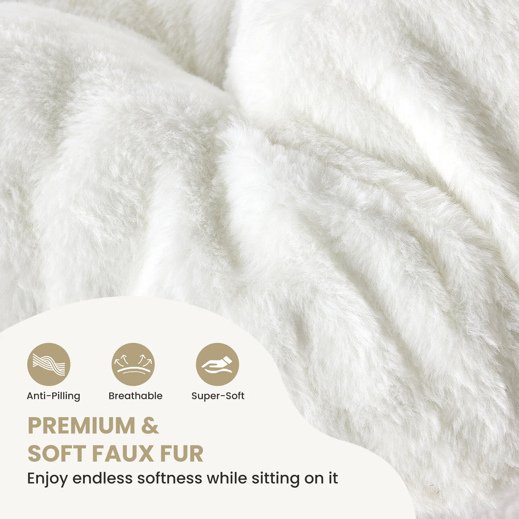 Soft Faux Fur Large Size Folding Lounge Reading Chair