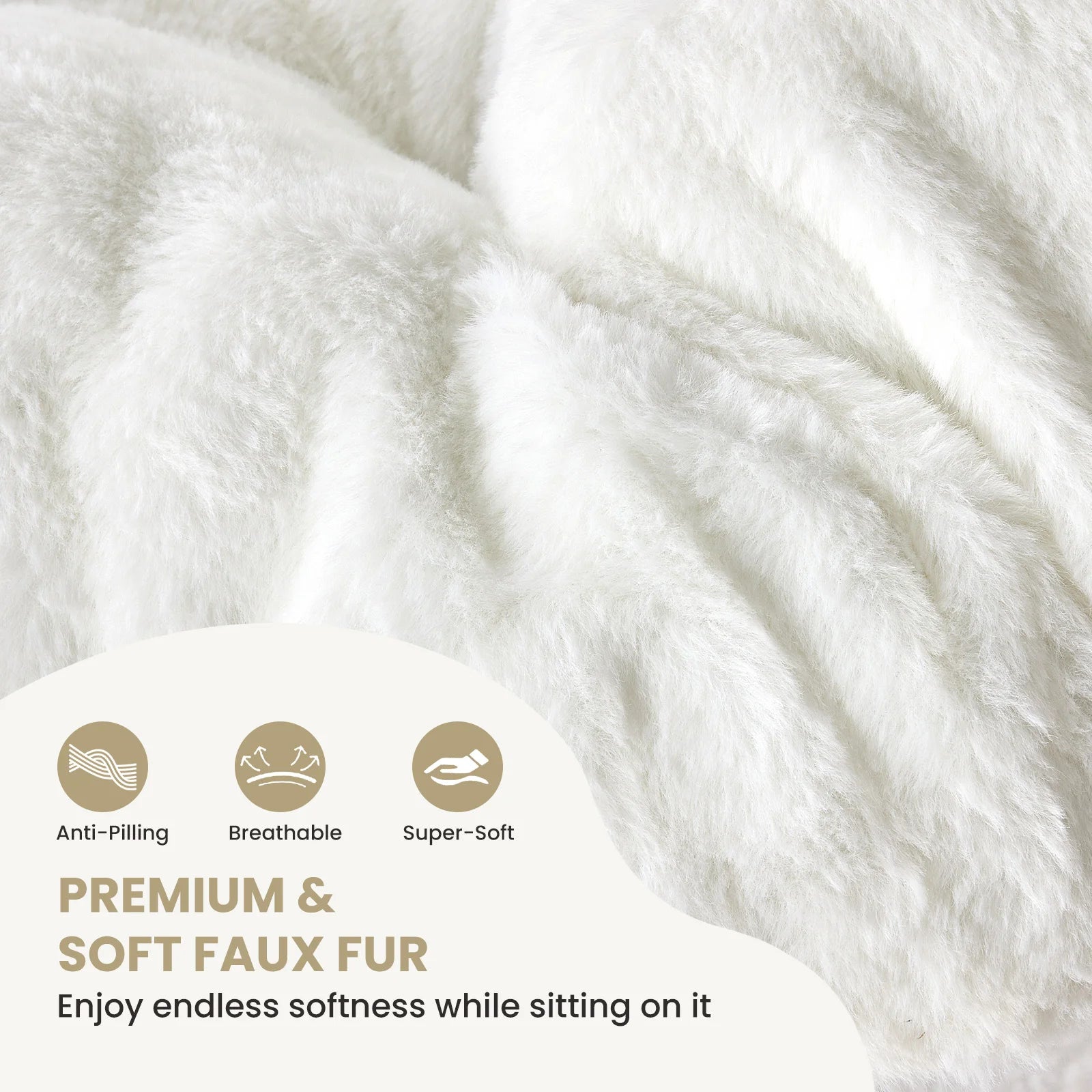 Soft Faux Fur Large Size Folding Lounge Reading Chair