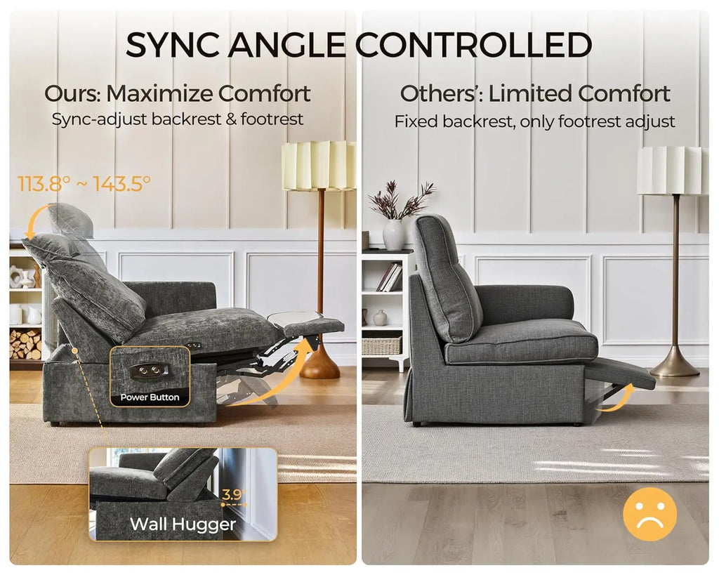 Oversized Modular Sectional Sofa with Double Power Recliner