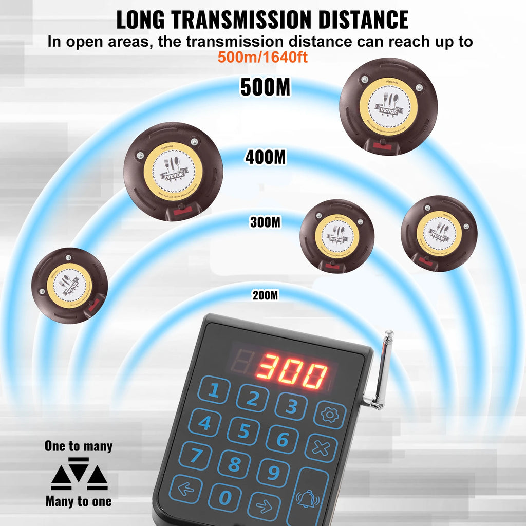 Restaurant Pager System Wireless Long Range Lineup Waiting Queue