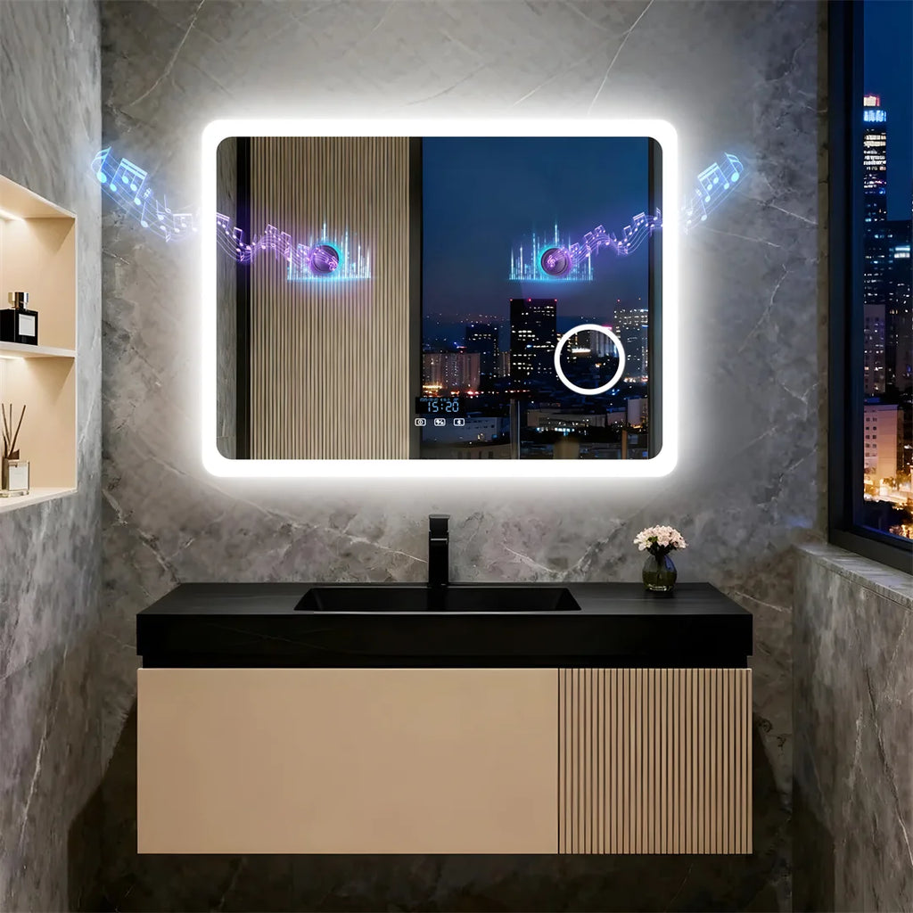 Bluetooth Bathroom LED Light Vanity Mirror 3X Magnify Dimmable