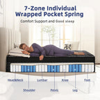 12"14"Twin Full Queen King Mattress Gel Memory Foam Hybrid Mattress Back Pain Relief Feel Pocket Spring Hydird Mattress In A Box
