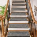 Bullnose Carpet Stair Treads Set -Non-Slip, Premium Soft，Skid Resistant, Washable, Reusable, and Easy to Install