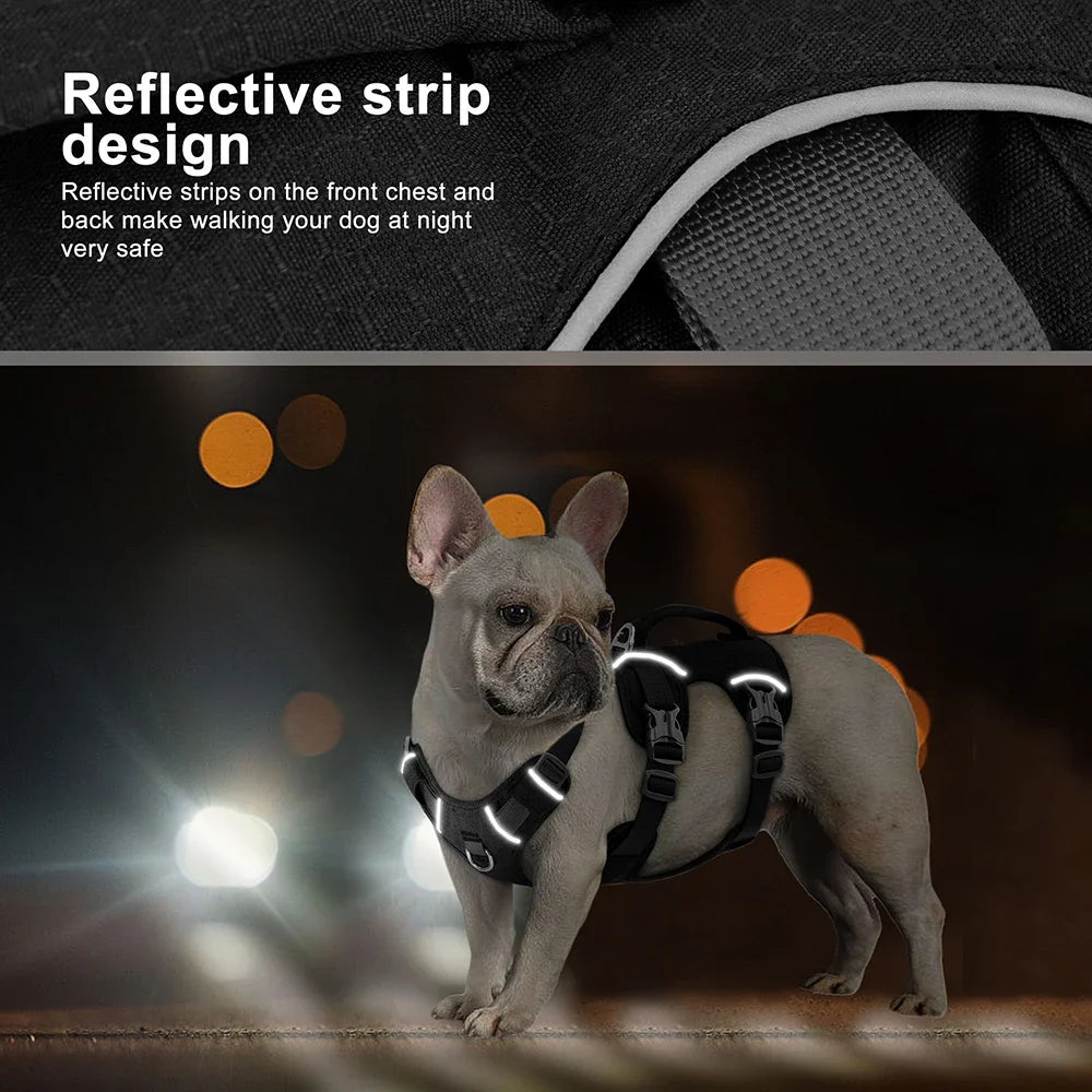 Reflective Dog Harnesses Durable Vest With Handle Adjustable