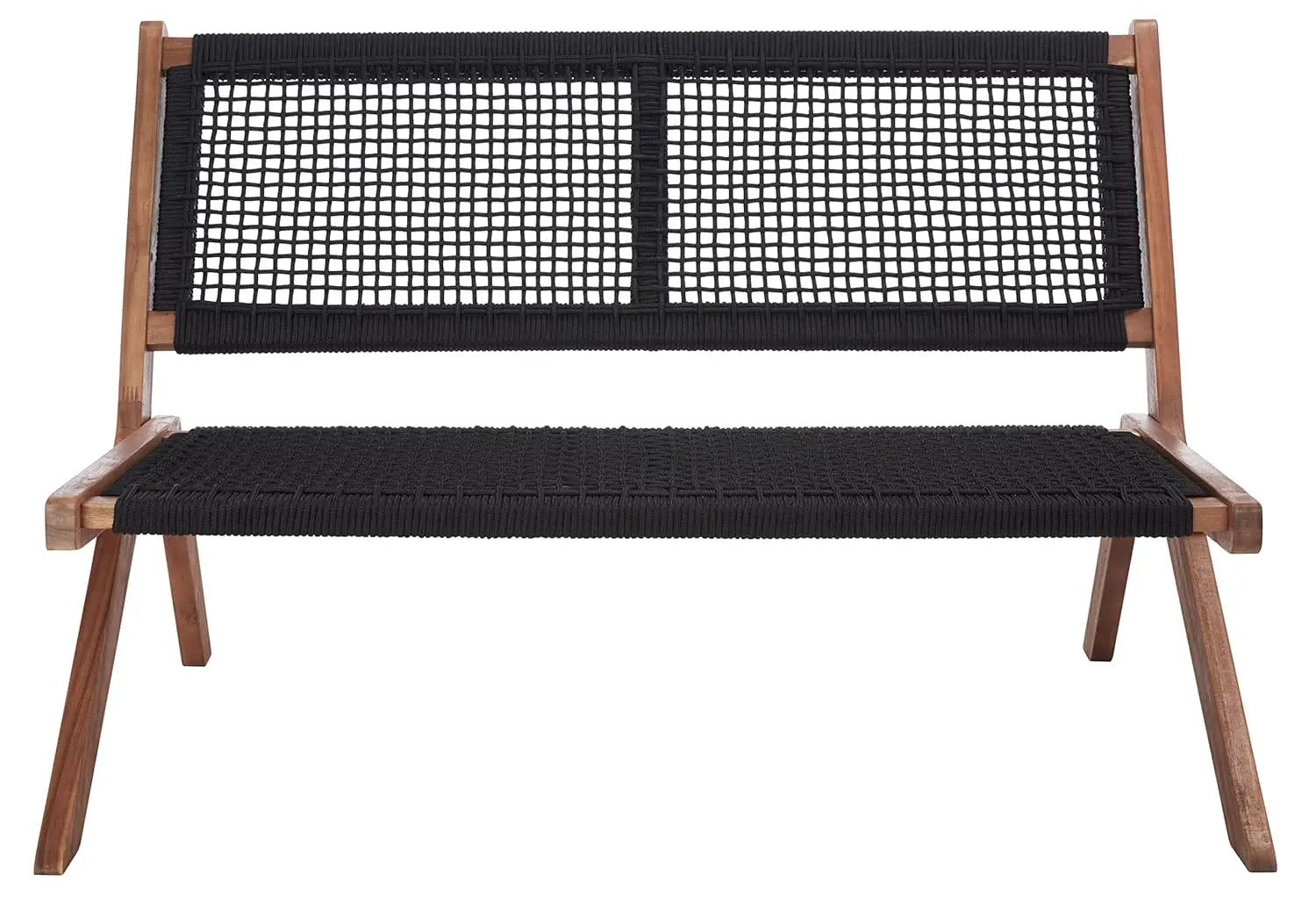 Natural Wood & Rope Foldable Bench Outdoor Patio Garden 48in, Customized