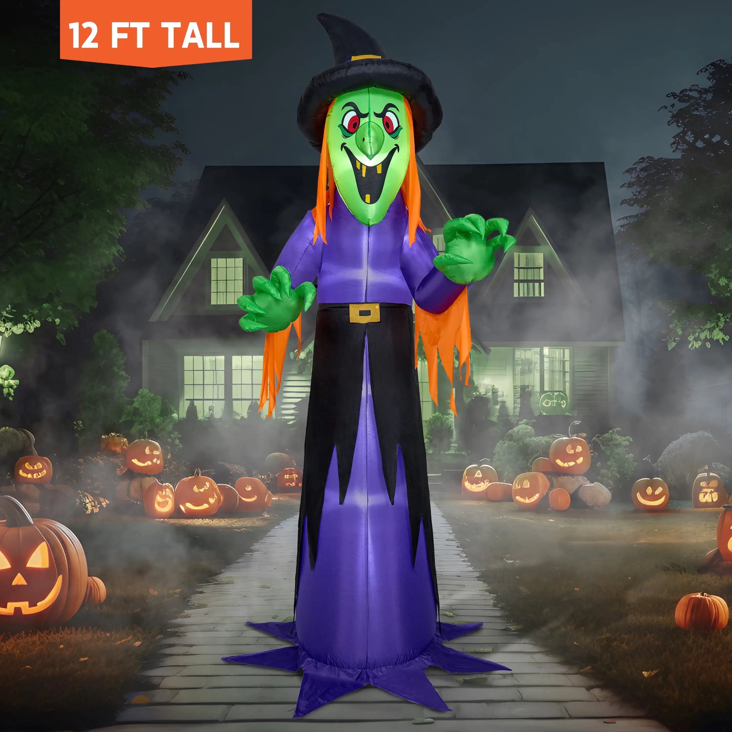 12 FT Halloween Giant Grim Reaper with Built-in LEDs