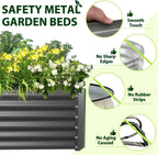 6X3X1.5 ft Rectangular Metal Planter Box for Planting Vegetables Flowers Herb,