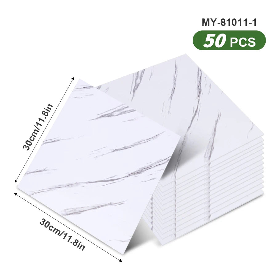 50pcs SXP Floor Sticker Peel and Stick 11.81x11.81in Self adhesive Wall Stickers Easy DIY 1.5mm thick Applies to any indoor