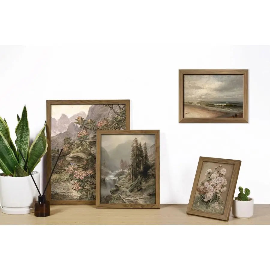 French Country Farmhouse Gallery Wall Frame Set Prints for Bedroom Bathroom, Rustic Landscape