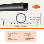 3m 4.8m 6m Garage Door Seals Bottom Rubber U Shape
