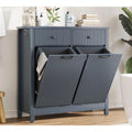 Dual-Section Laundry Hamper and 20-Gallon Waste Bin