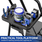 Folding Step Stool with Safe-Lock Design, 500 lbs Sturdy Steel Ladder