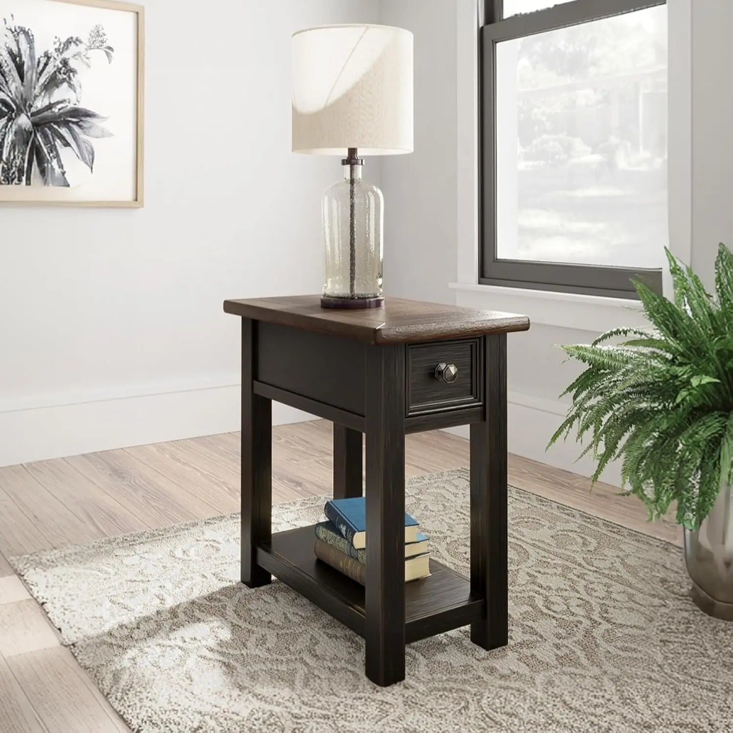 Tyler Creek Chair Side End Table, Smooth-gliding Drawer
