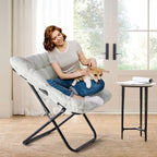 Soft Faux Fur Large Size Folding Lounge Reading Chair