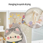 Cute Cat Hand Towel Quick Drying Kitchen Cleaning Rag Coral Velvet Cartoon Animal