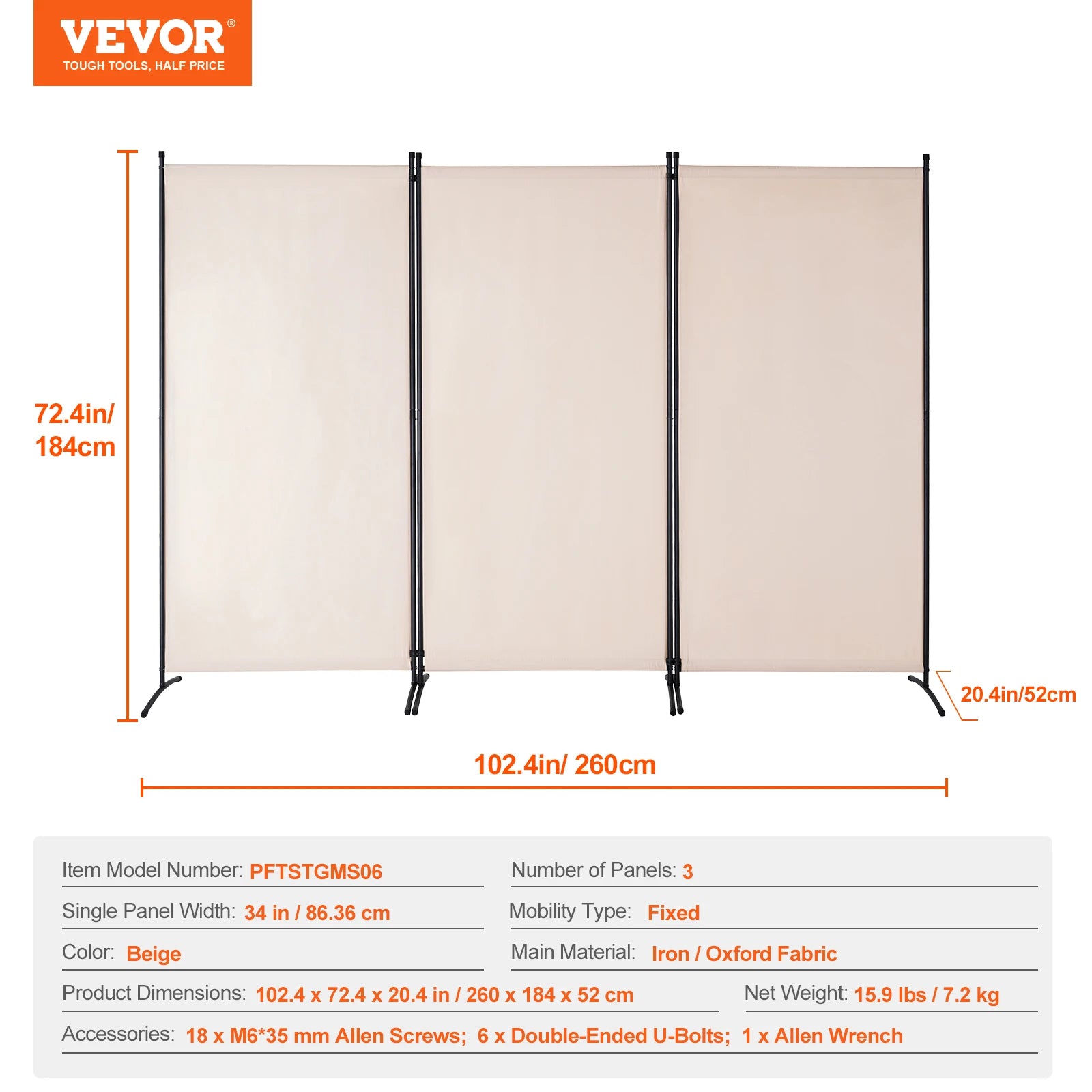 3/4/6 Folding Privacy Screen and Portable Freestanding