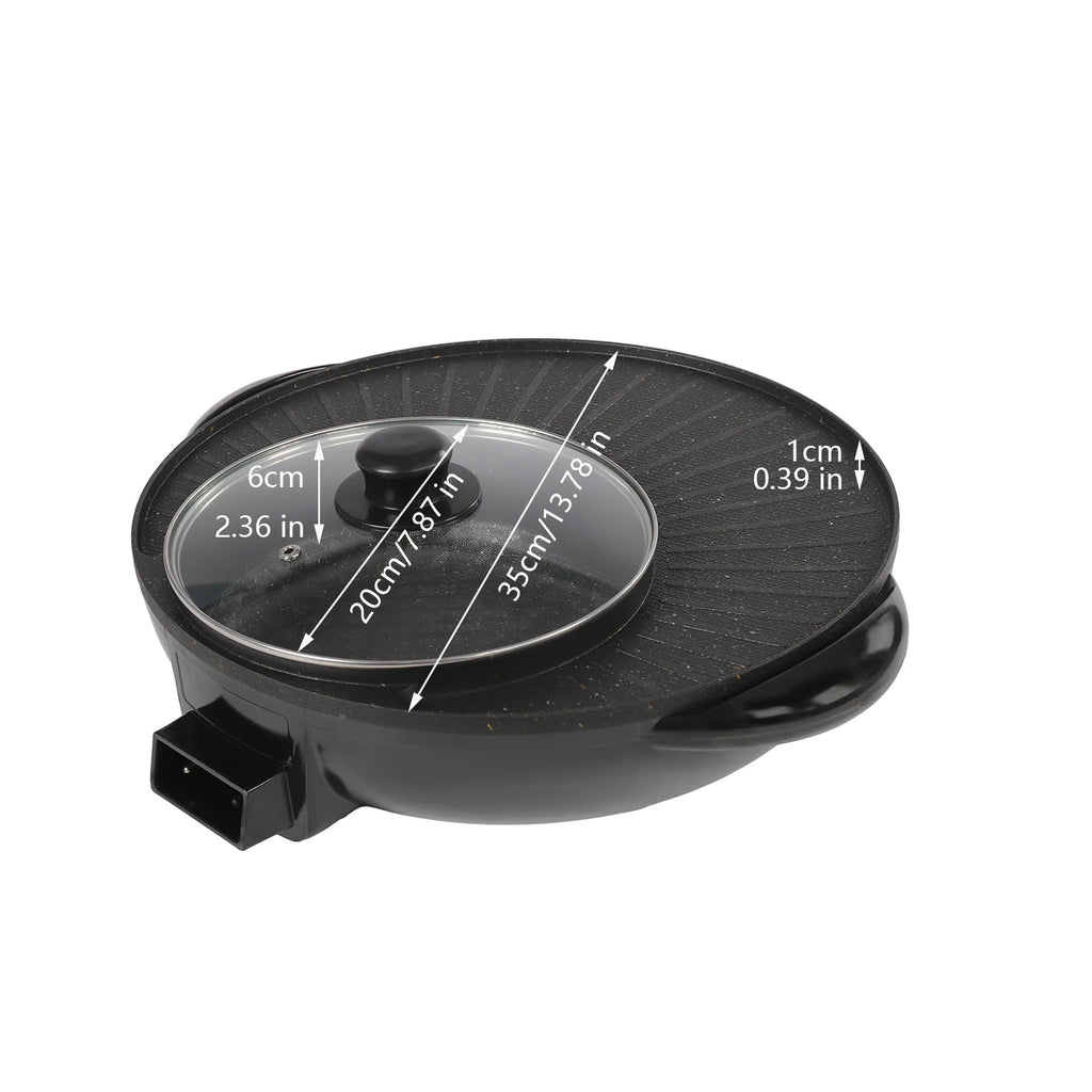 5-Gear Electric Hot Pot with Frying Pan, 1350w