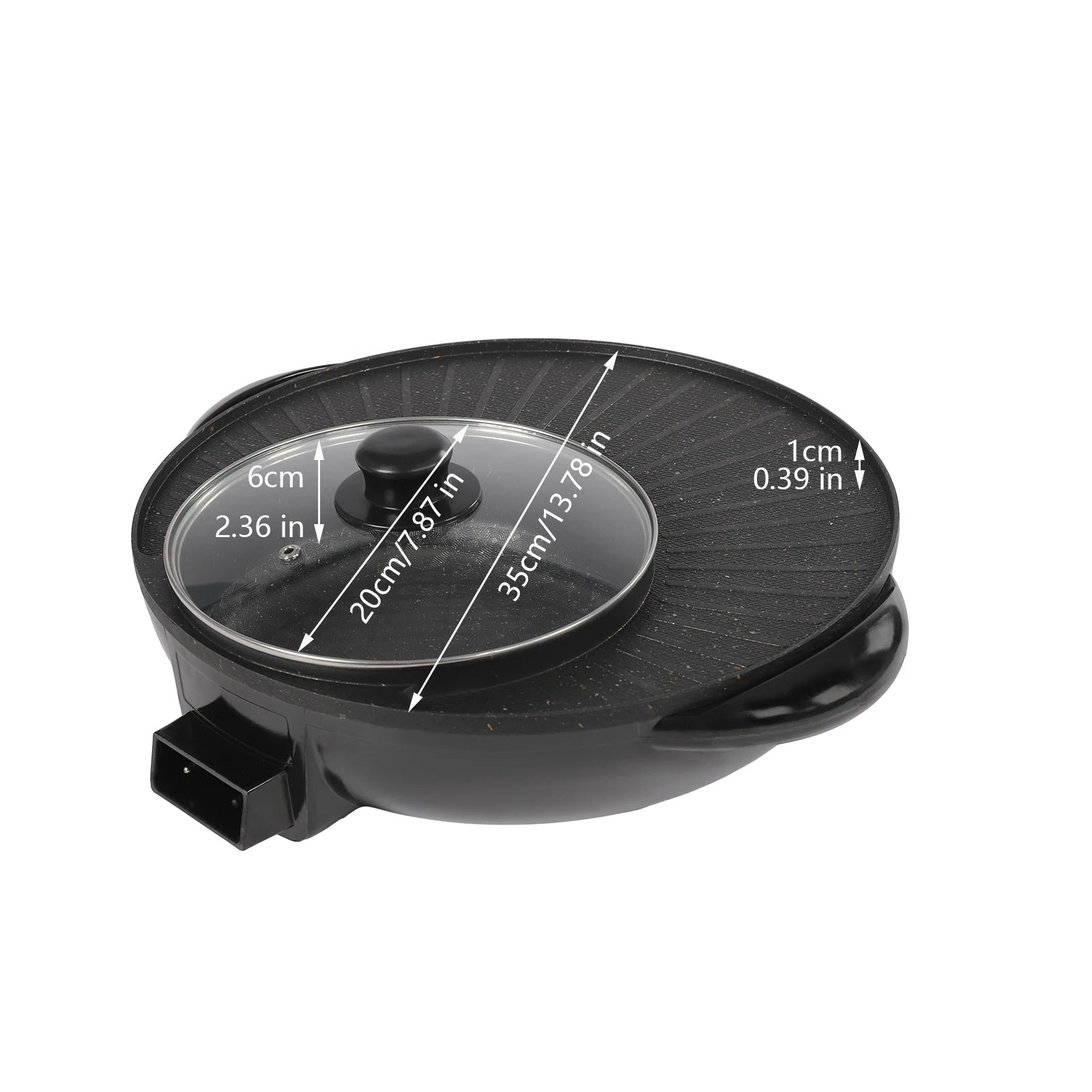 5-Gear Electric Hot Pot with Frying Pan, 1350w