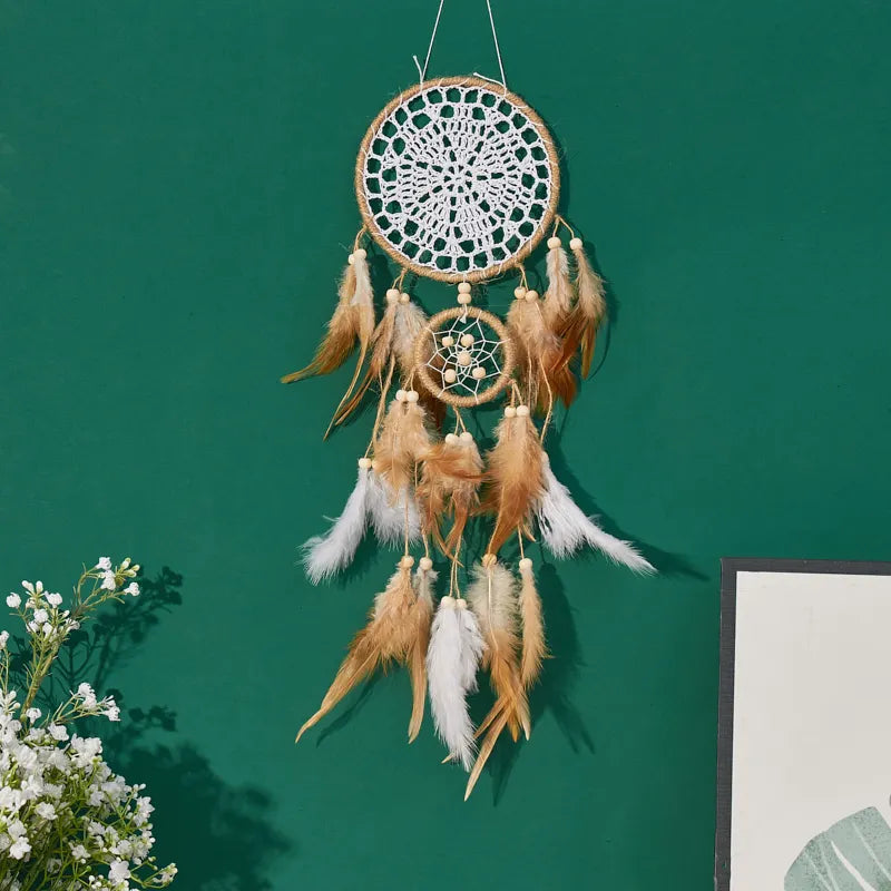 5-piece large Dream Catcher, Handcrafted Moon Dream Chaser,