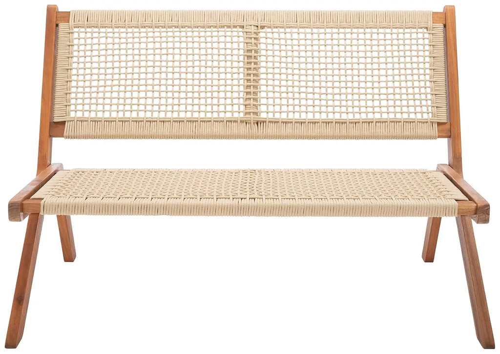 Natural Wood & Rope Foldable Bench Outdoor Patio Garden 48in, Customized