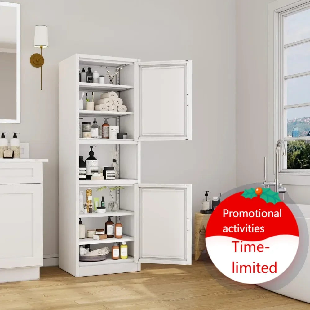 66.93" Tall Metal Storage Cabinet with 4 Adjustable Shelves,