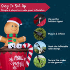 6 FT Christmas Inflatable Cocoa Mug Outdoor Blow Up Yard Decorations