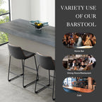 Set of 2 High Barstools with Back and Metal Leg Bar Chairs for Kitchen Island