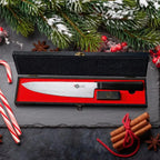 8 Inch Hand Forged Kitchen Knife for Meat & Vegetables, G10 Handle with Sandalwood Box