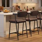 2PCS Counter Height Bar Stools Set with Back & Armrests,Upholsterd