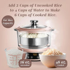 3L Glass Low Carb Rice Cooker-Makes 6 Cups Cooked