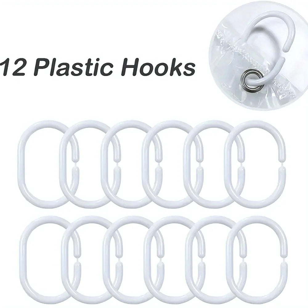 3D Pebble Pattern Shower Curtain Liner – Heavy-Duty with Magnets