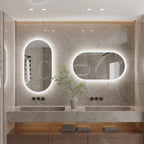 Frameless Wall Mirror with Lights Anti-Fog