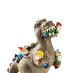 Dinosaur Eating Gnomes Ornaments Handicraft Weatherproof Funny Cute