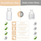 8/16 Pieces of Modern Transparent Glass Vase Set, Small Mini Flower Center Vase,