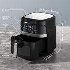 Air Fryer 8-in-1,6 Quart Electric Hot Fryer Oven Oilless Cooker,Roast, Bake, Plus Bake,Dehydrate, and Keep Food Warm