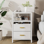 Modern Nightstand with 2 Fabric Drawers
