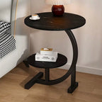 Space-Saving Modern Round Coffee Table - 2-Tier, Easy Assembly, For Living Room/Bedroom/Office, Scandinavian Wood Finish