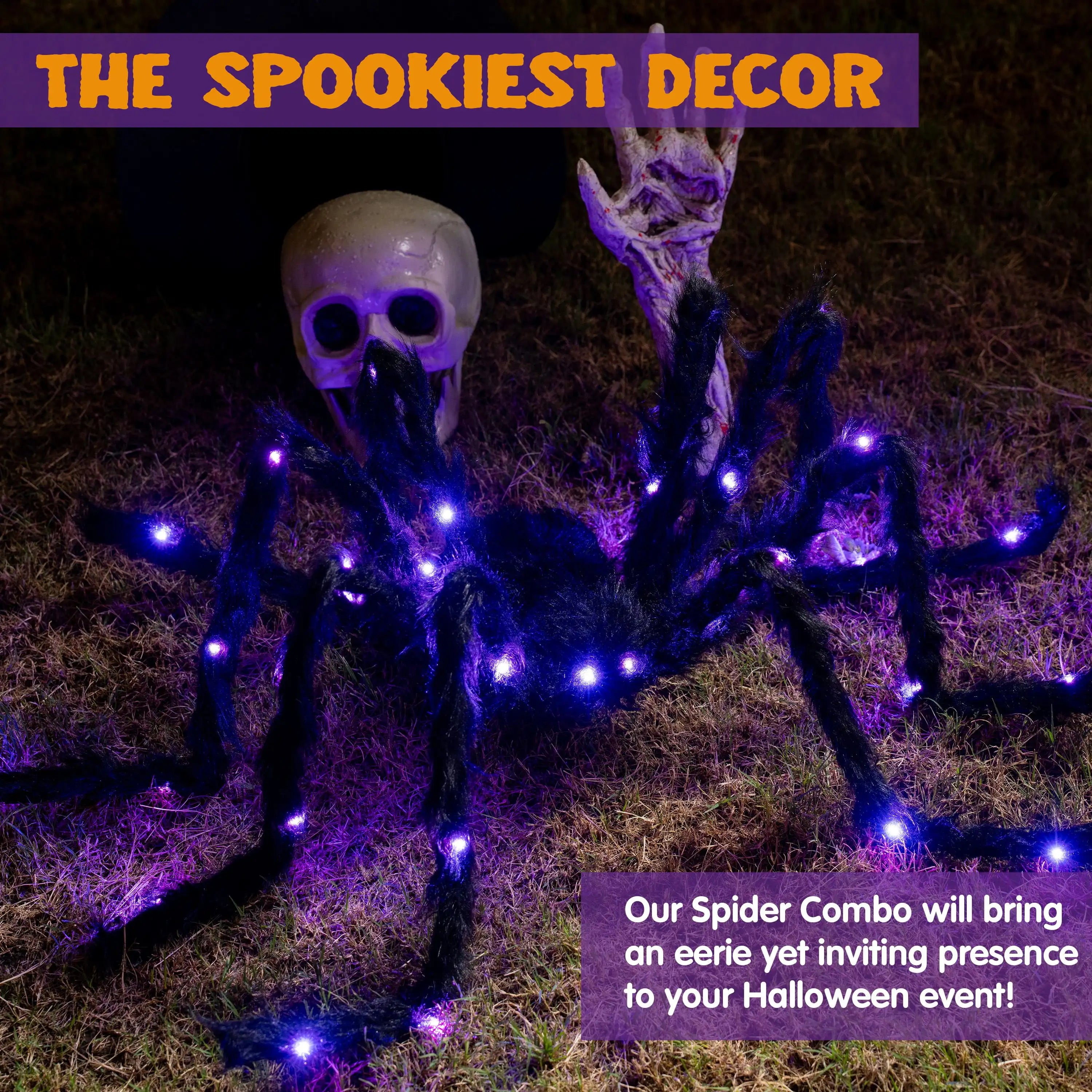 5 ft Light Up Giant Spider Halloween Decorations